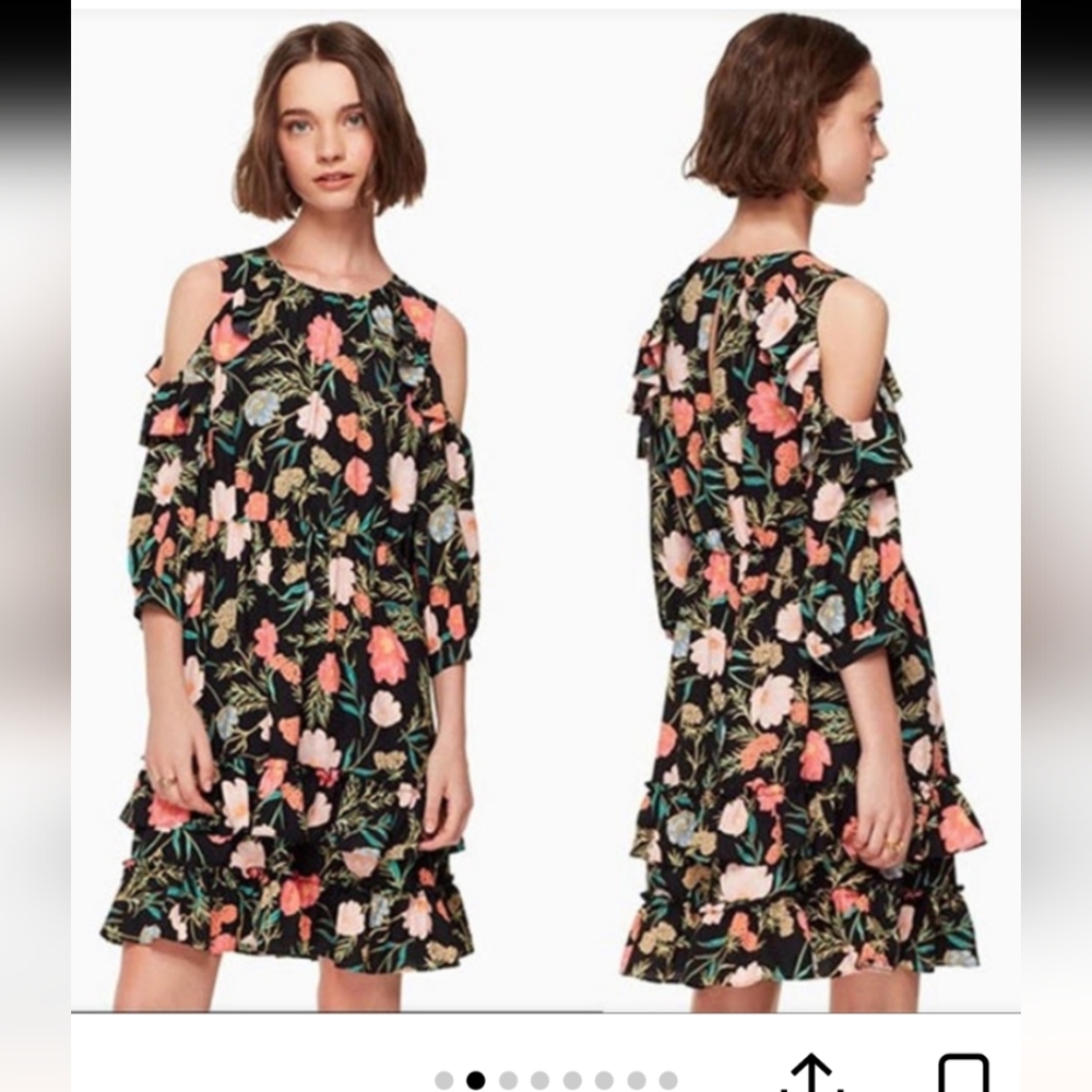 Kate Spade Floral Blooming Cold Shoulder Dress